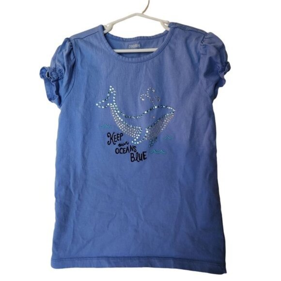 Gymboree‎ Blue Tee T-Shirt Rhinestone Whale Size 10 Years Girls Kids - Picture 2 of 6